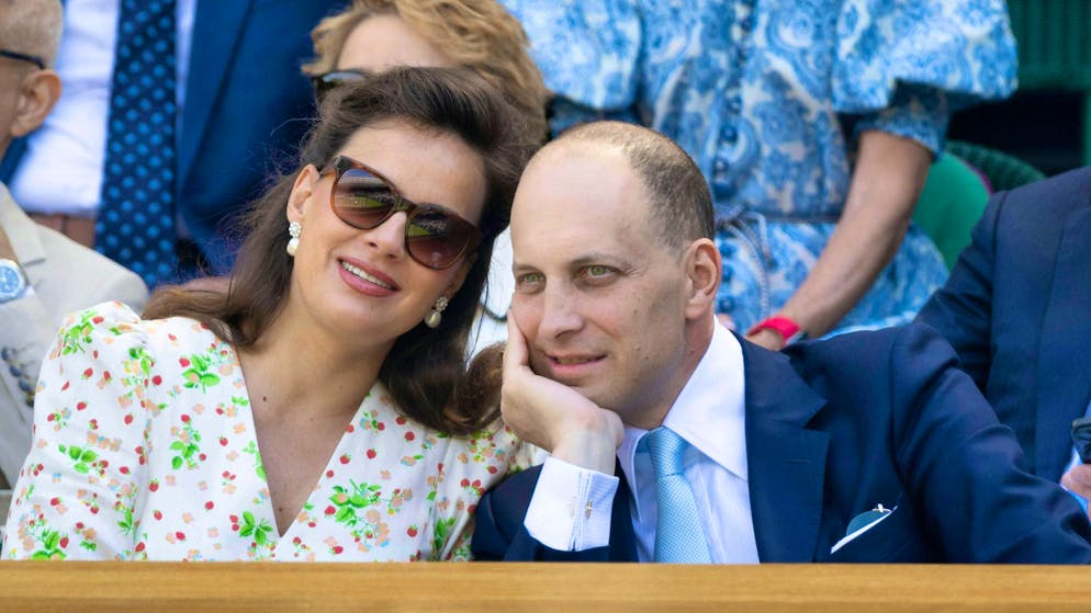 Sophie Winkleman et son mari Lord Frederick Windsor en juillet 2025 lors de leur visite commune au tournoi du Grand Chelem de Wimbledon.