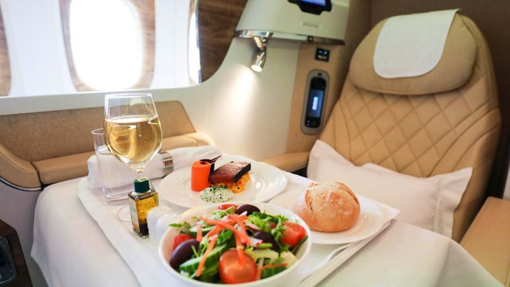 ILLUSTRATION - Gibt es bei so einer «Business Class»-Ausstattung etwas zu meckern? Vermutlich nur für Menschen, die eigentlich noch mehr Luxus gebucht hatten. Foto: Christian Charisius/dpa/dpa-tmn