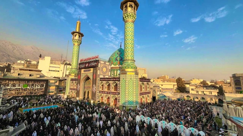 Worshippers pray for rain at the shrine of Saint Saleh.