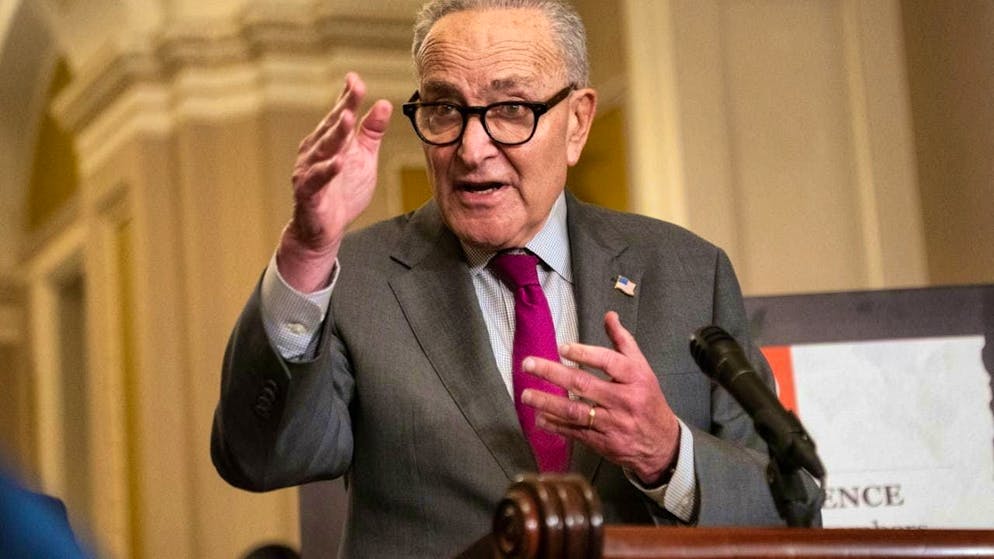 ARCHIVE - Senate Minority Leader Chuck Schumer speaks after a U.S. Senate meeting on Capitol Hill. Photo: Allison Robbert/AP/dpa