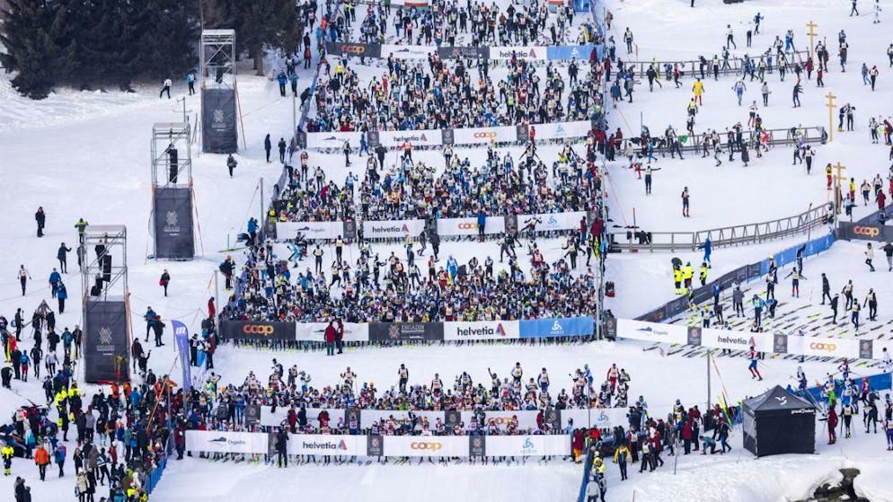 Le concentrazione di PFAS più elevate sono state rilevate alla linea di partenza della Maratona engadinese sul lago di Sils a Maloja. Alla gara nel marzo del 2025 hanno preso parte circa 12'400 sciatori.
