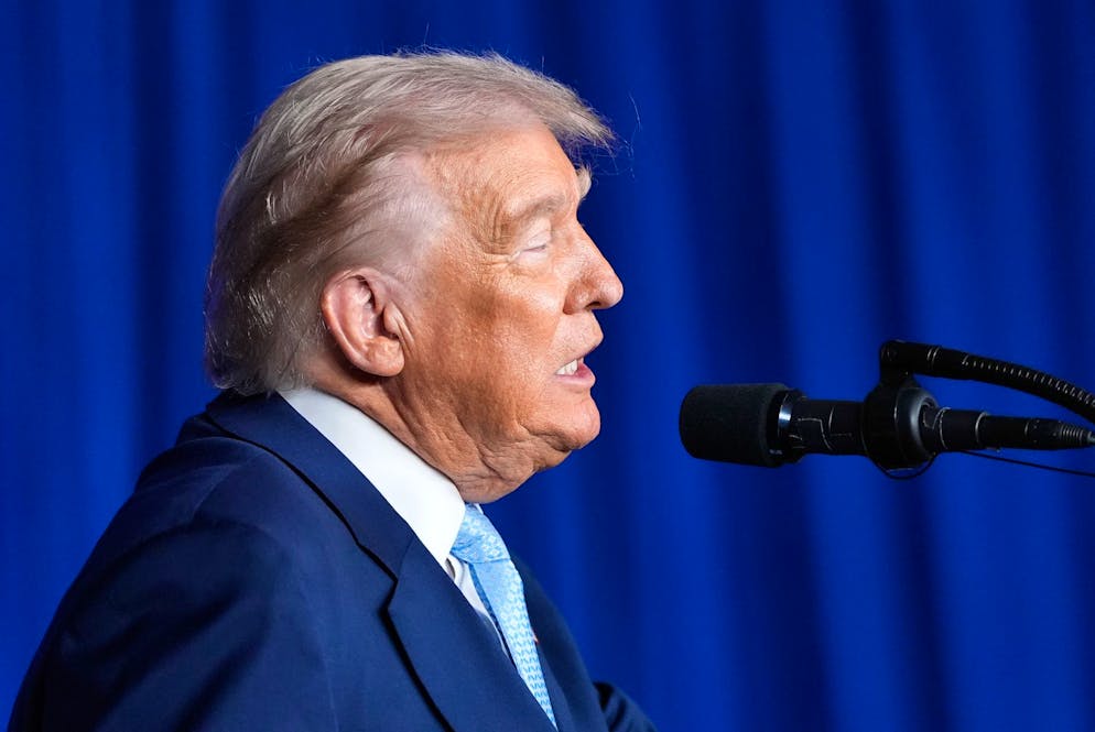 President Donald Trump speaks at the McDonald's Impact Summit, Monday, Nov. 17, 2025, in Washington. (AP Photo/Alex Brandon)