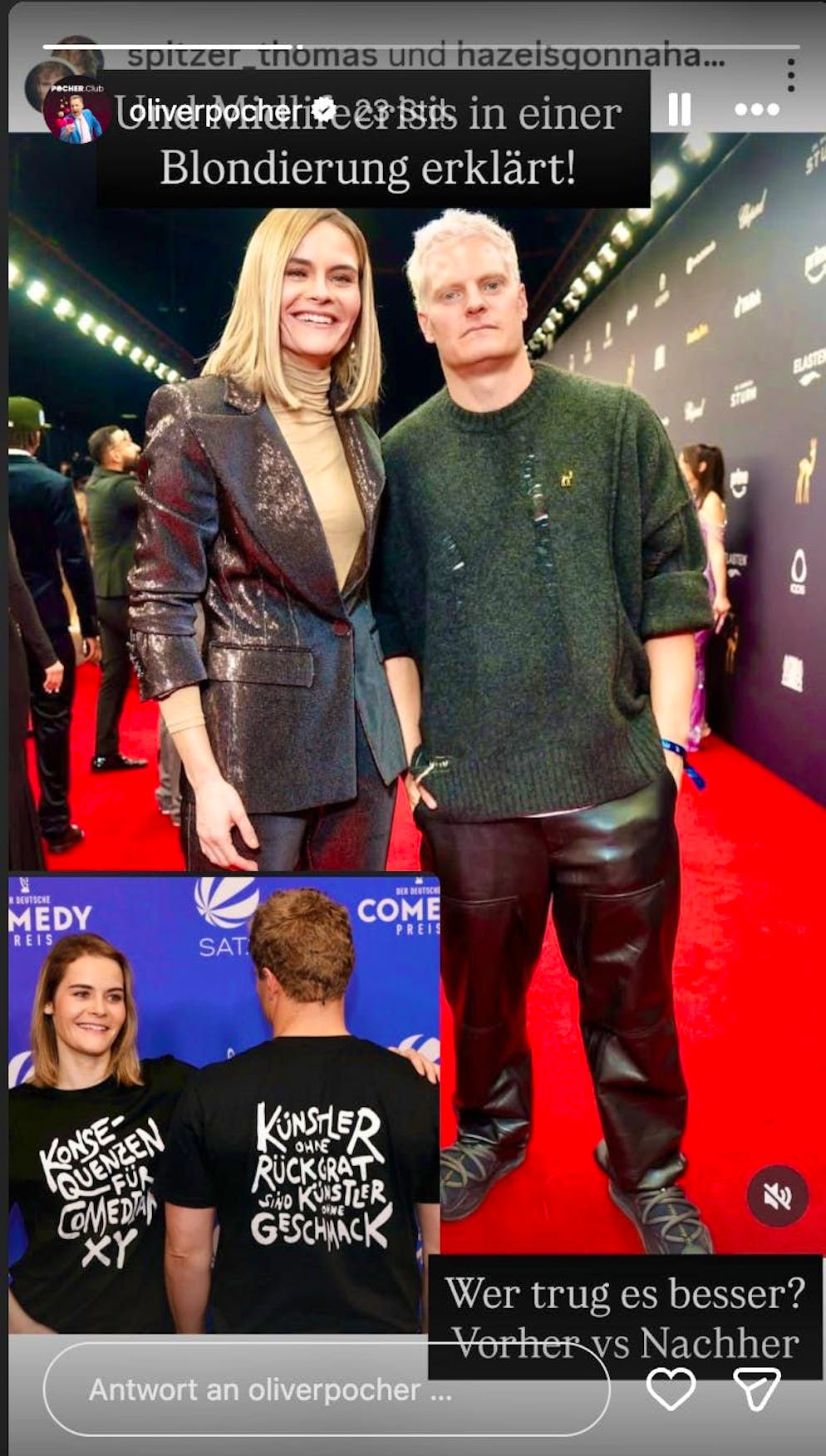 Oliver Pocher's verbal attack on Hazel Brugger and her husband.