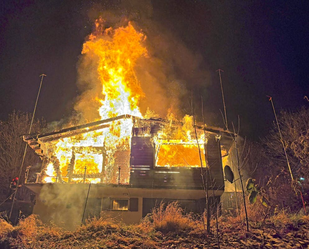 The house was on fire.