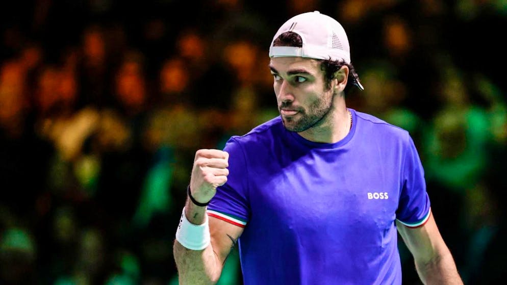 Italiens Nummer 2 Matteo Berrettini feiert einen Punktgewinn