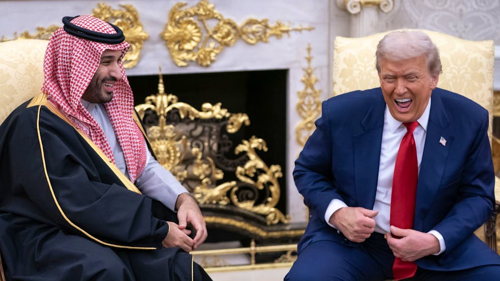 Haben Spass: Mohammed bin Salman (l.) und Donald Trump am 18. November im Weissen Haus.