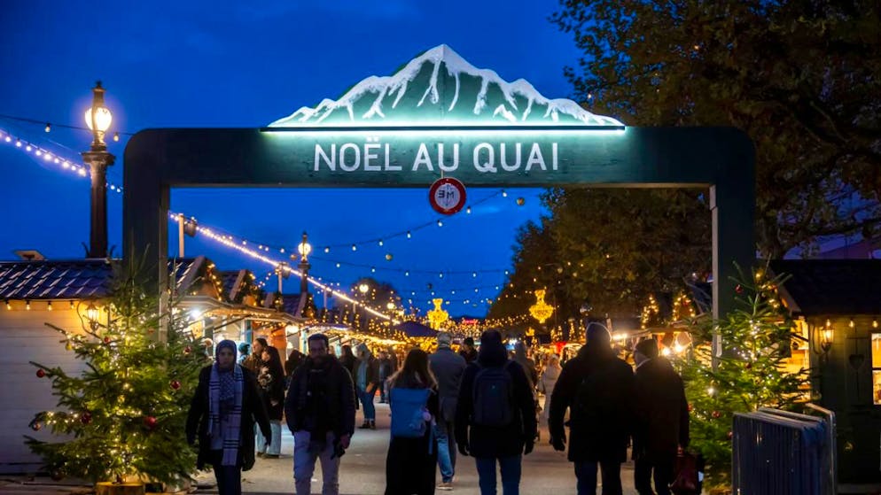 Genève. Le quai du Mont-Blanc transformé en marché de Noël