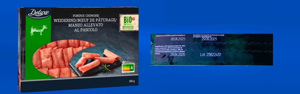 Lidl Switzerland is recalling the product "TK Bio Weiderind Fondue Chinoise".