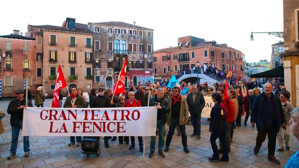 Protest action against the appointment of Beatrice Venezi as music director of the La Fenice opera house in Venice. (archive picture)