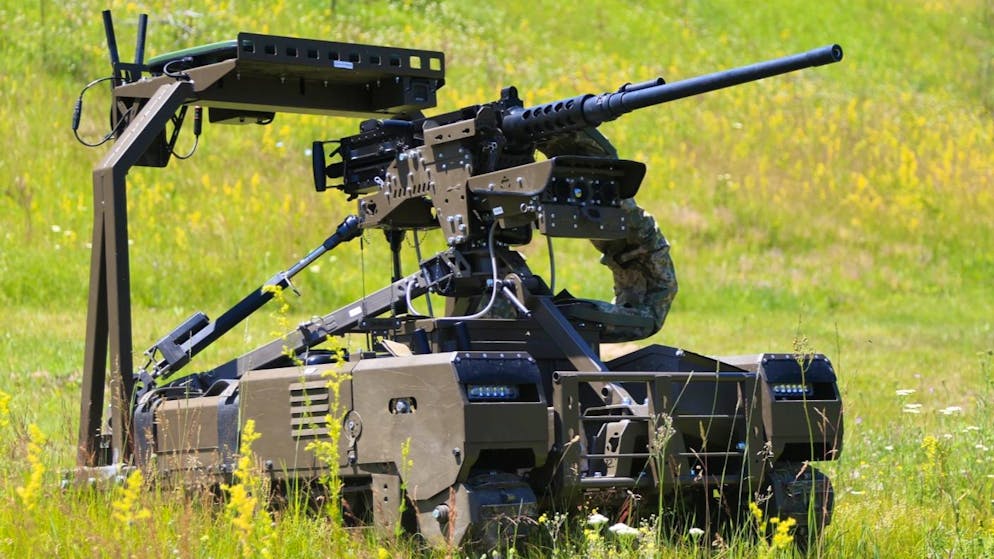 Der Kampfroboter Droid TW 12.7 hat sich im Einsatz für die ukrainische Armee bereits bewährt.