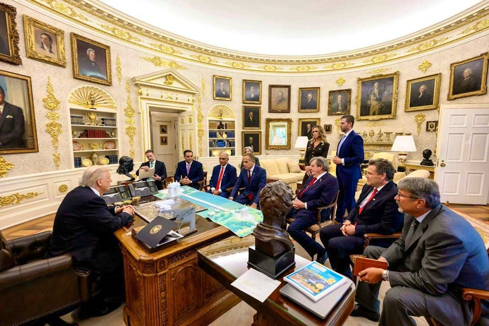 What role did Swiss business representatives play in Trump's Oval Office?