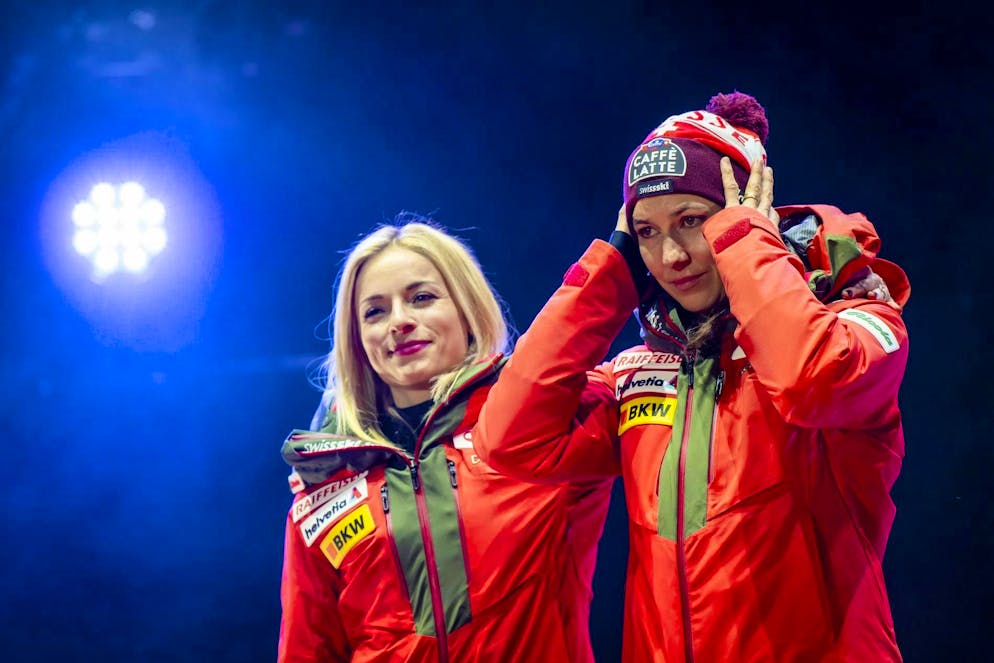 Wendy Holdener won World Championship silver in the team combined together with Lara Gut-Behrami.