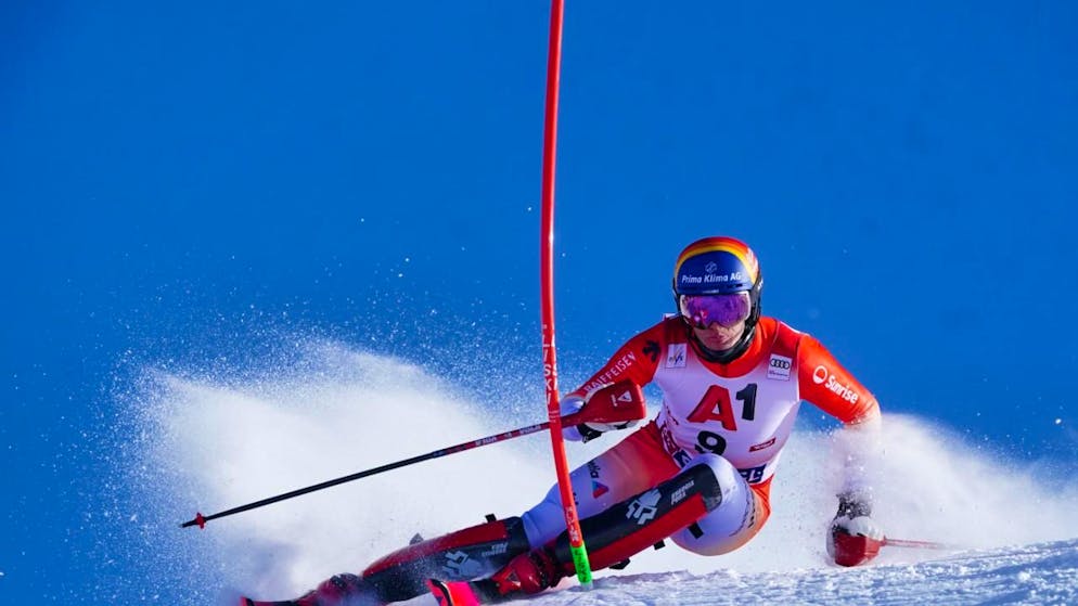 Darf sich Hoffnungen auf den ersten Podestplatz im Weltcup machen: Tanguy Nef belegt nach dem 1. Lauf in Gurgl den 2. Platz
