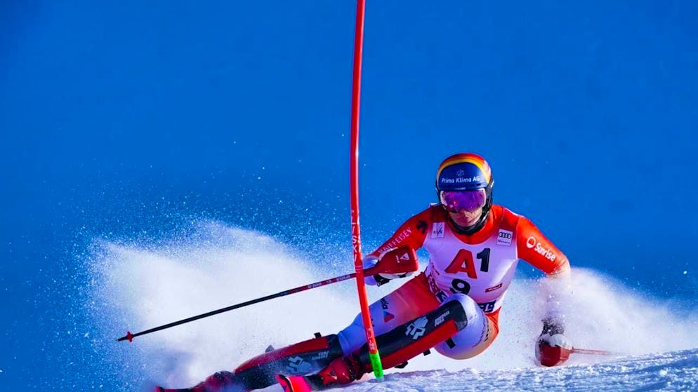 Can hope for his first podium finish in the World Cup: Tanguy Nef in 2nd place after the 1st run in Gurgl