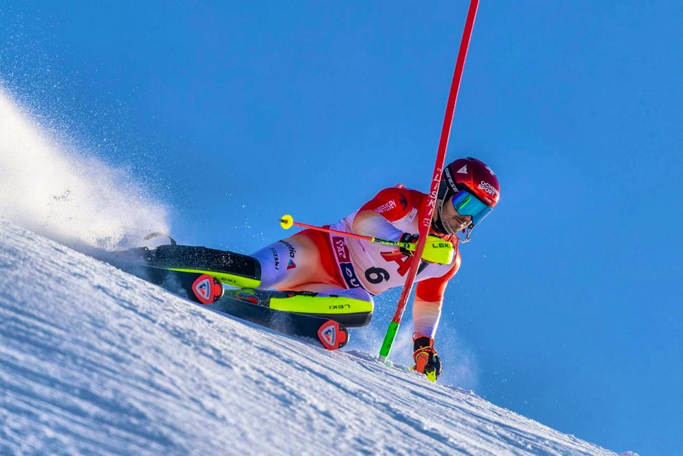 Loïc Meillard is eliminated in the 2nd run in Gurgl.