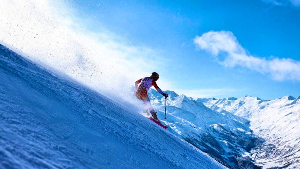 Perfect backdrop, but not yet the day for his first podium finish: Tanguy Nef finished a strong 5th in Ötztal