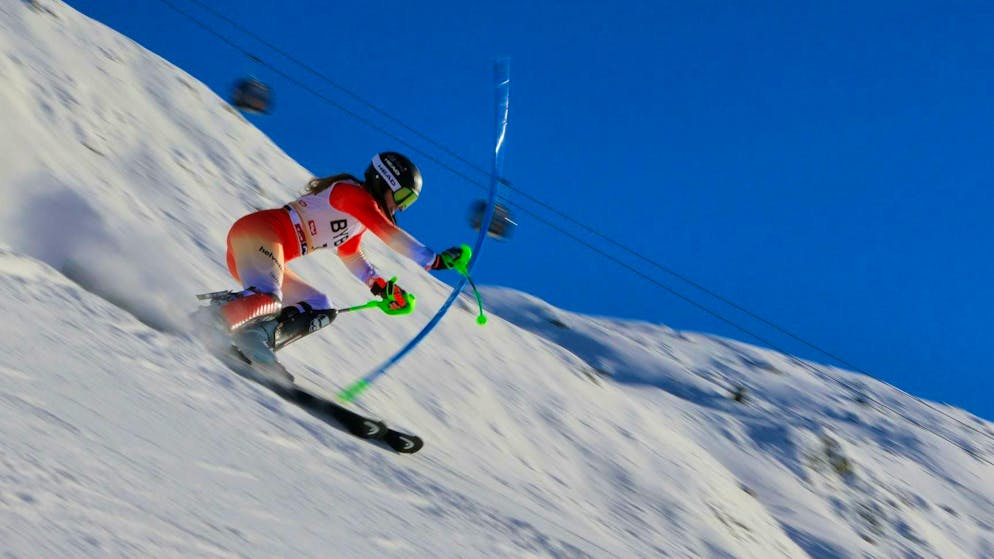 Camille Rast finishes a strong third in Gurgl.