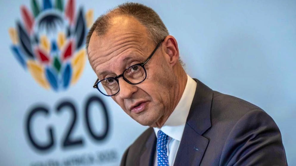 German Chancellor Friedrich Merz (CDU) takes part in a press conference after the G20 summit. The G20 summit took place in Africa for the first time. Photo: Michael Kappeler/dpa