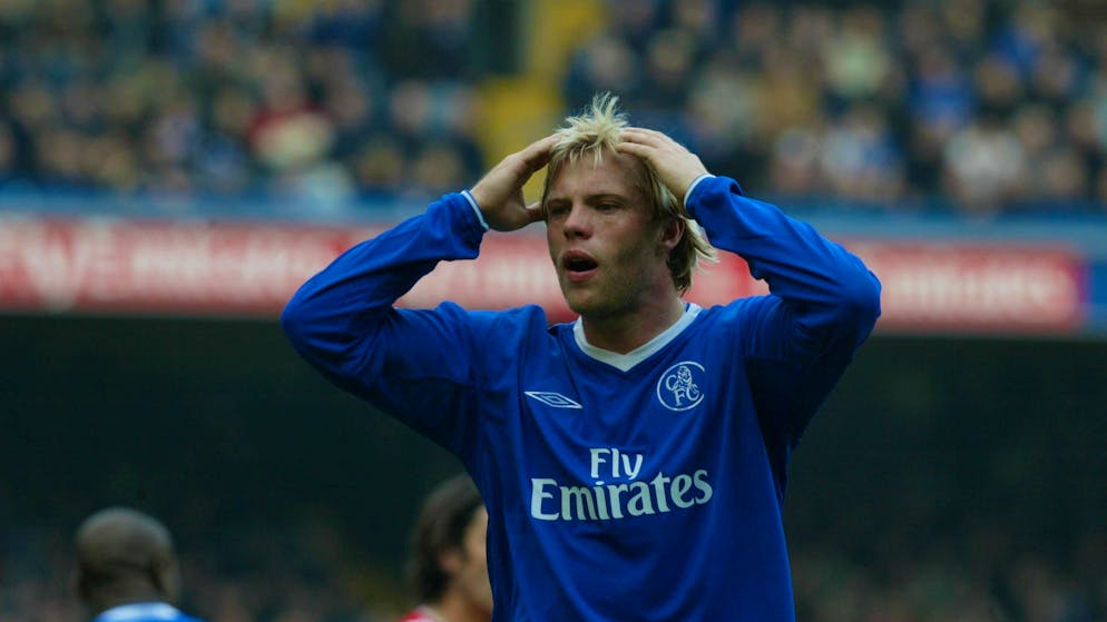 Eidur Gudjohnson im Dress von Chelsea.