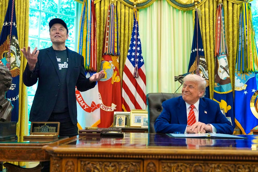 Elon Musk and Donald Trump fell out in the summer. (archive image)