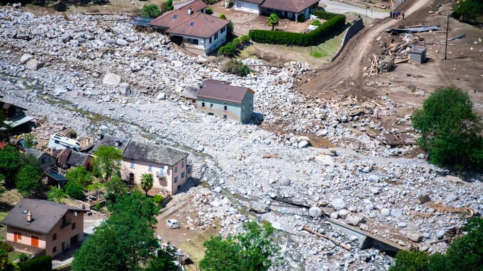 La frana che ha devastato Sorte nell'estate dello scorso anno.