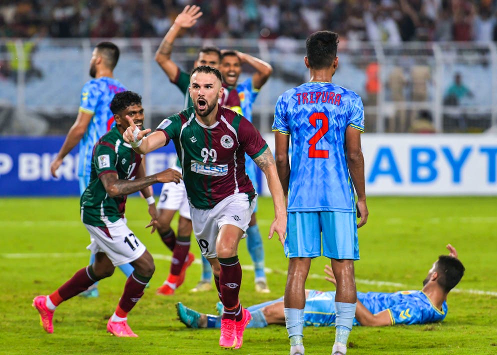 Armando Sadiku in rete nel massimo campionato indiano.