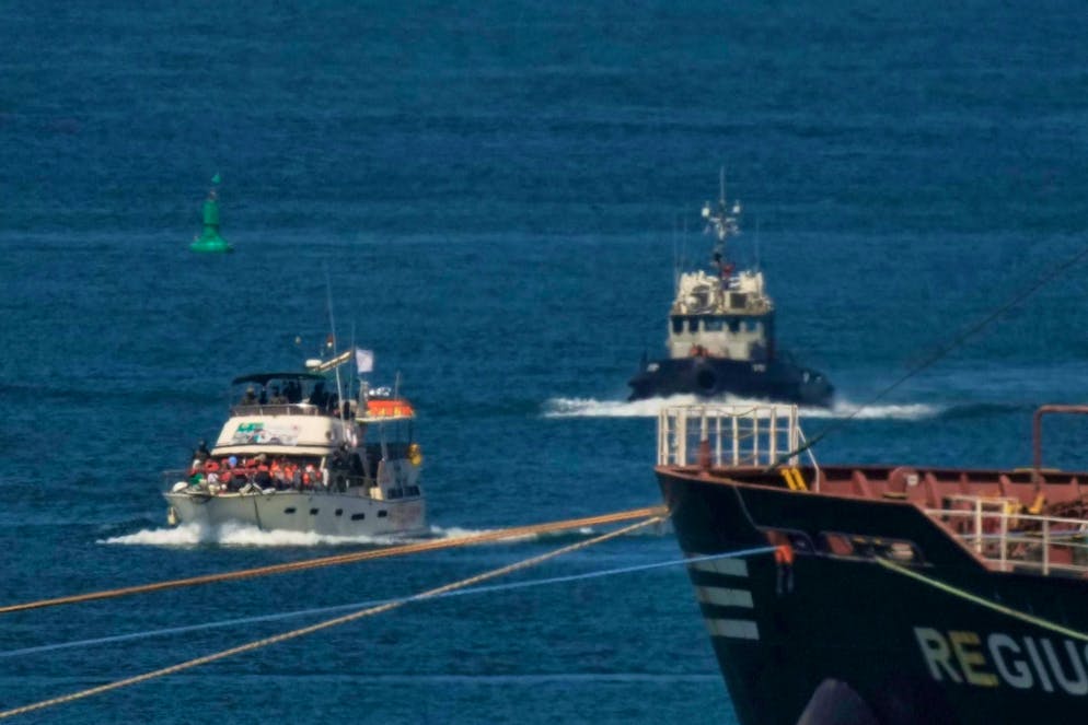 Off Gaza: Israel escorts and stops boats of the Global Sumud Flotilla in October 2025.