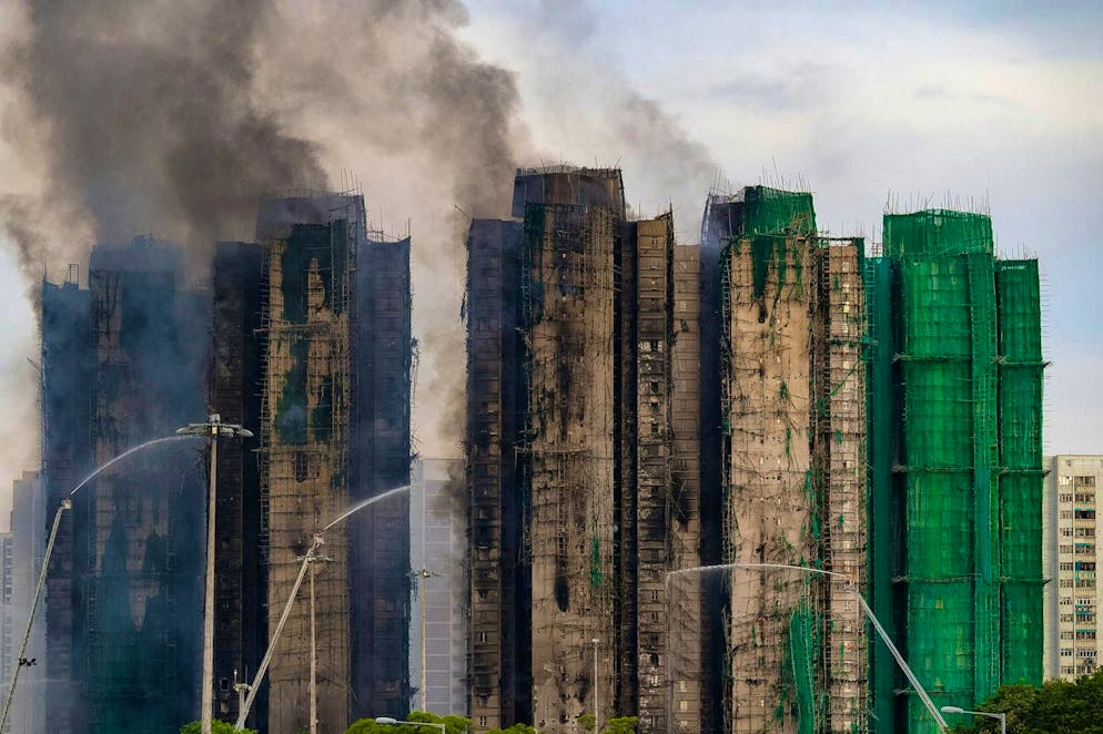 The tower blocks this morning.