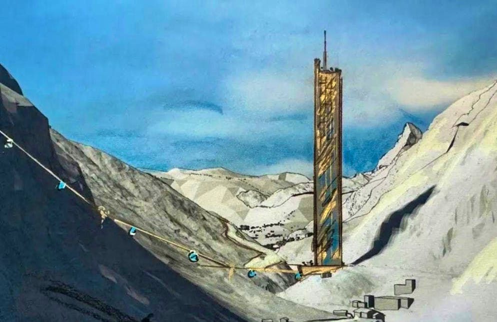 This is what the "Lina Peak" high-rise in Zermatt VS would look like, according to an illustration.