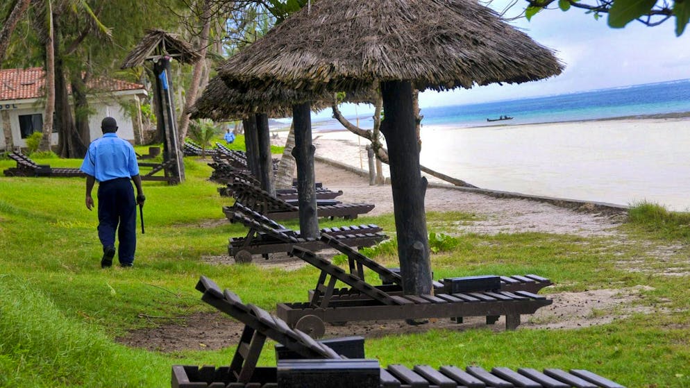 Touristenorte an der Küste von Mombasa.