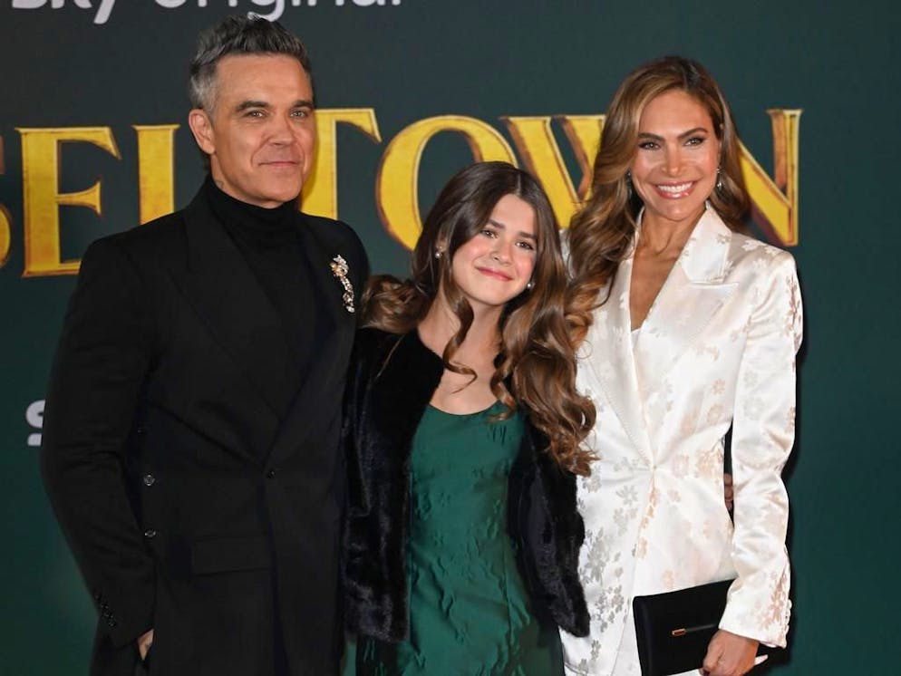 Robbie Williams con Teddy Williams e Ayda Field Williams