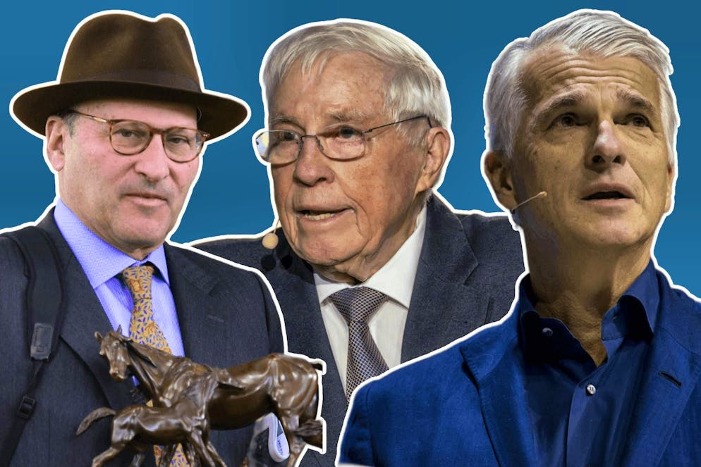 L'erede di Chanel Gérard Wertheimer, l'imprenditore e decano dell'UDC Christoph Blocher e il CEO di UBS Sergio Ermotti (da sinistra a destra).