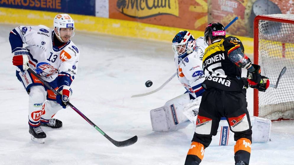 Nicht in dieser Szene, aber gegen die ZSC Lions gelingt Miro Aaltonen (endlich) das erste Saisontor in der National League