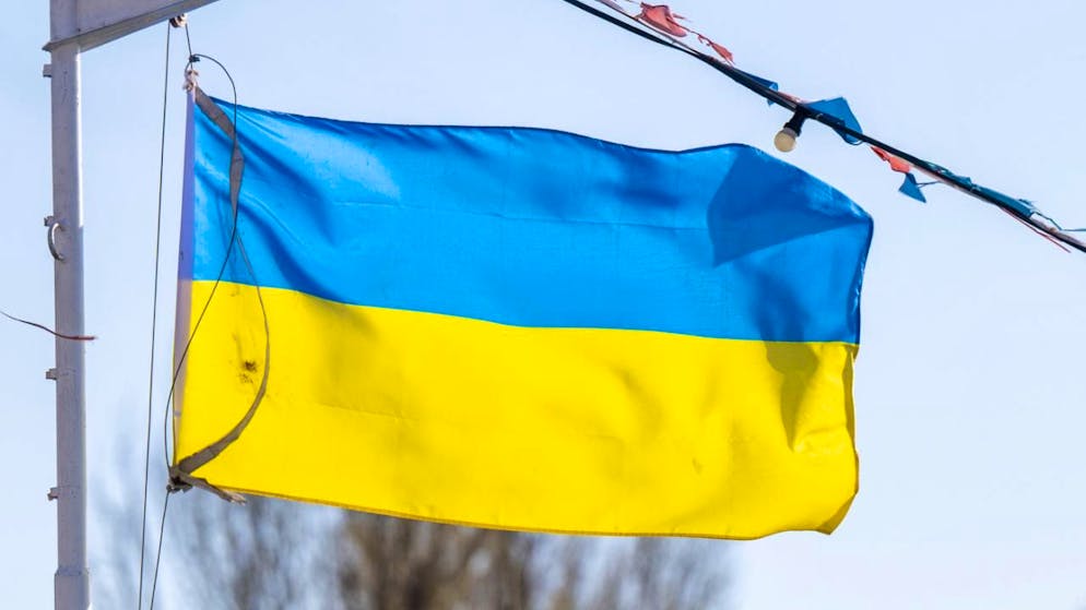 ARCHIV - Die Flagge der Ukraine weht im Wind (Archivbild). Foto: Monika Skolimowska/dpa-Zentralbild/dpa