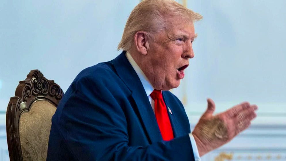 President Donald Trump speaks to troops via video from his Mar-a-Lago estate. Photo: Alex Brandon/AP/dpa