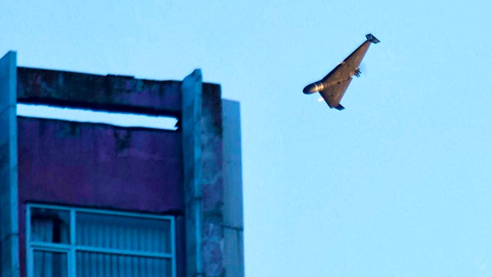 ARCHIVE - A Russian drone attacks a building during a massive Russian missile and drone strike in Kiev. Photo: Efrem Lukatsky/AP/dpa