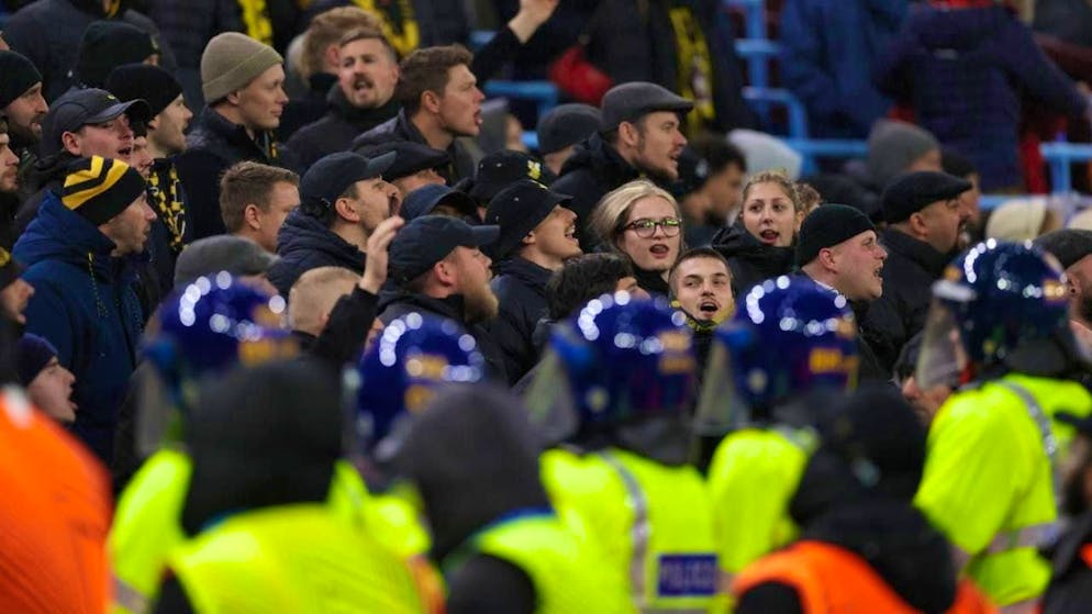 Young Boys fans and law enforcement officers clashed at the match against Aston Villa in Birmingham on Thursday. (archive picture)
