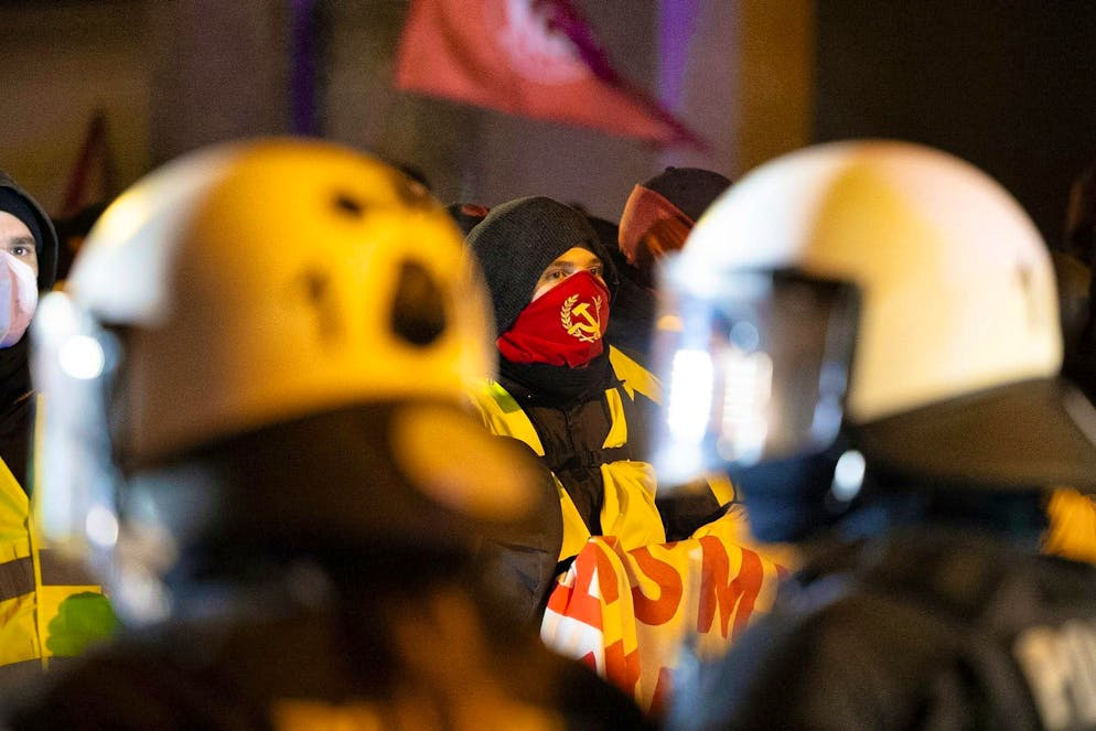 Blockades and demonstrations: mass protest against AfD youth begins - Gallery. The police prepared for the massive protests with a large contingent.