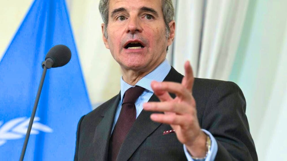 ARCHIVE - IAEA Director General Rafael Grossi during a doorstep before a meeting of the Federal Crisis Security Cabinet at the Federal Chancellery in Vienna. Photo: Helmut Fohringer/APA/dpa