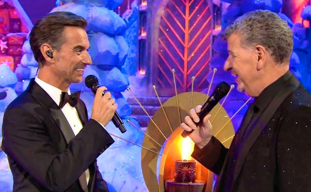 Semino Rossi (right) confessed an earlier police operation to Florian Silbereisen.