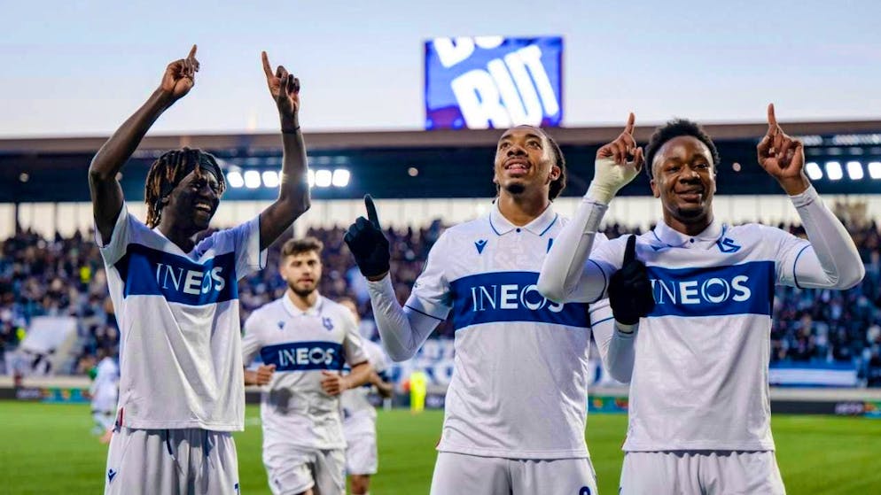 When Théo Bair (second from right) scores for Lausanne, Lausanne-Sport wins