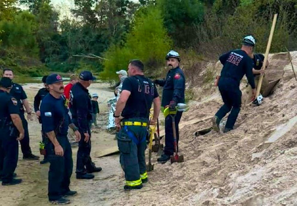 Rescuers were finally able to free the girl. 