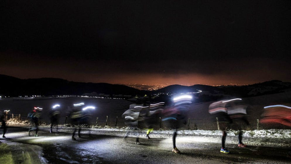 Des traileurs sur la SaintéLyon en 2017.