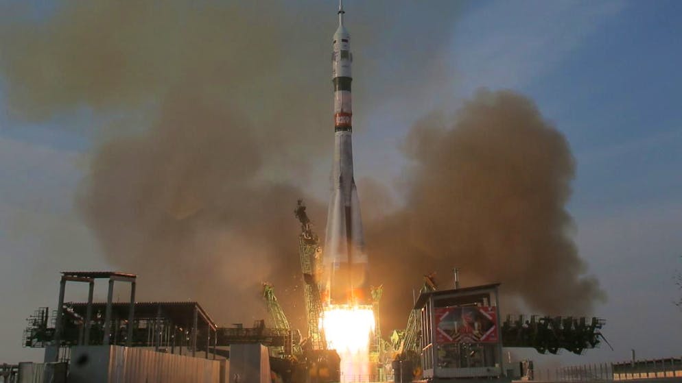 Il lancio della navetta Soyuz MS-28 - lo scorso giovedì 27 novembre - che ha danneggiato la rampa di lancio a Baikonur: costruita dall'Unione Sovietica, la struttura si trova in Kazakistan, ma rimane sotto l'amministrazione russa.