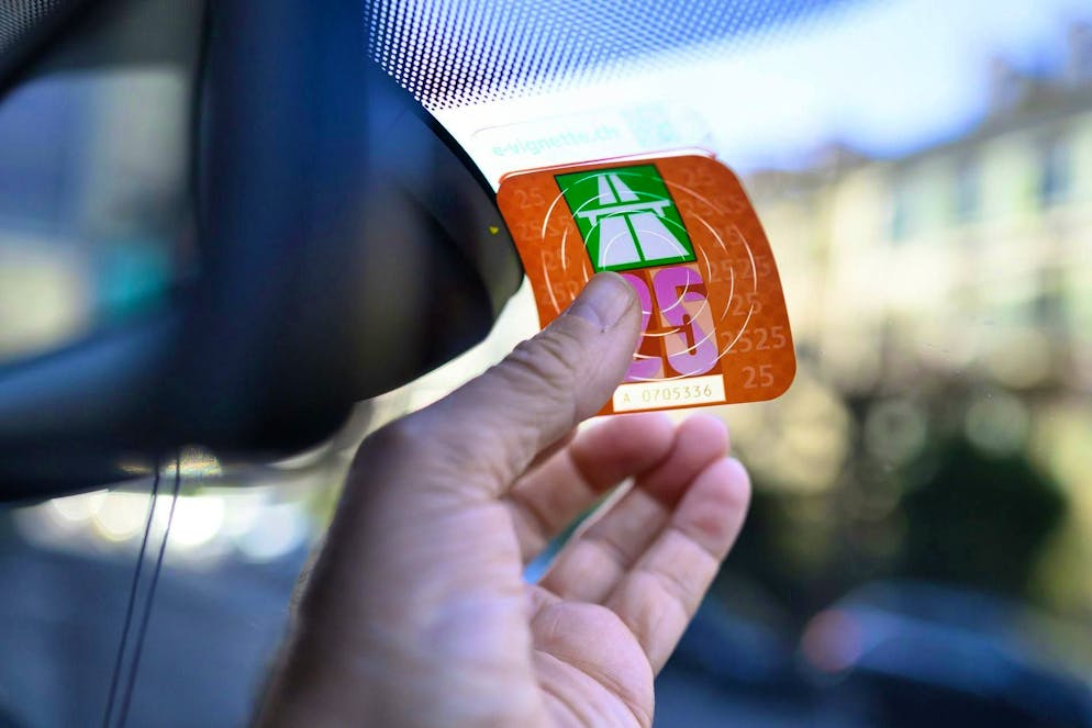 A German driver now has to pay a fine for not sticking the vignette correctly on his windshield.