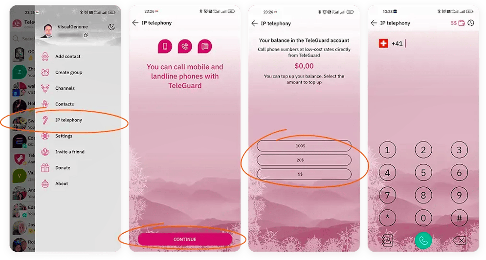 Teleguard bringt alle Funktionen eines modernen Messengers mit.