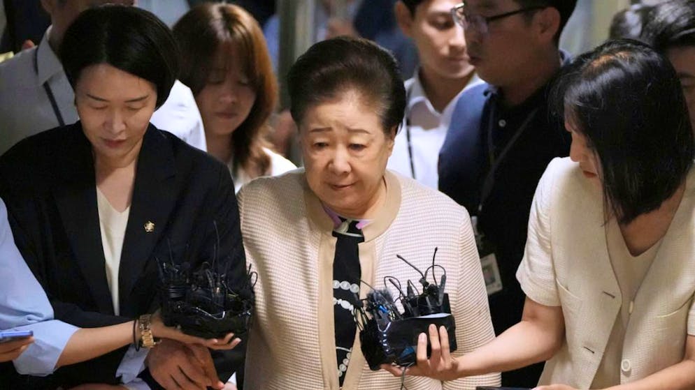 Han Hak-ja, 82 ans, en a pris la tête de la secte Moon à la mort de son mari en 2012 (archives).