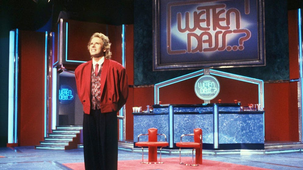 Gottschalk will trotz Krebsdiagnose Bühnen-Abschied feiern - Gallery. Thomas Gottschalk damals bei seiner «Wetten, dass..?»-Premiere. (Archivbild)