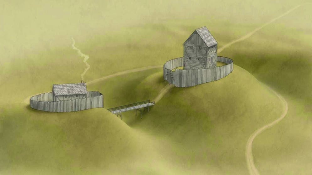 A visualization shows what the medieval castle might have looked like.