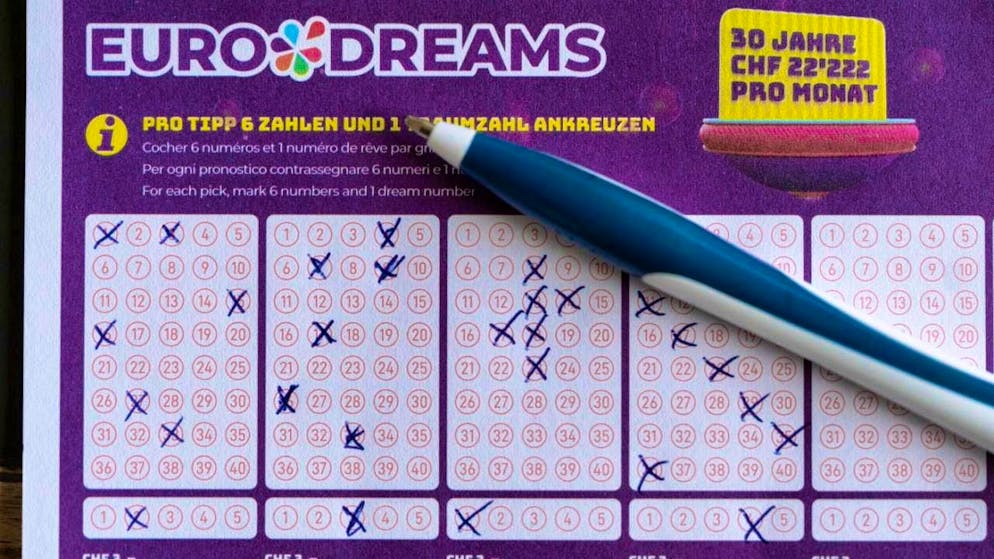 Six people have guessed the correct Eurodreams numbers and will receive a monthly payment of 2222 francs for five years. (archive picture)